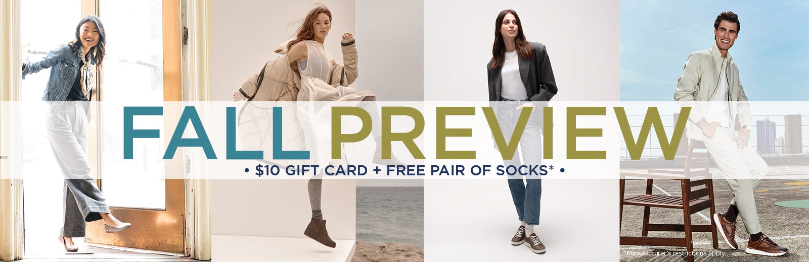 Shop Stan's fall preview and get a free pair of socks and a $10 gift card! Restrictions apply.