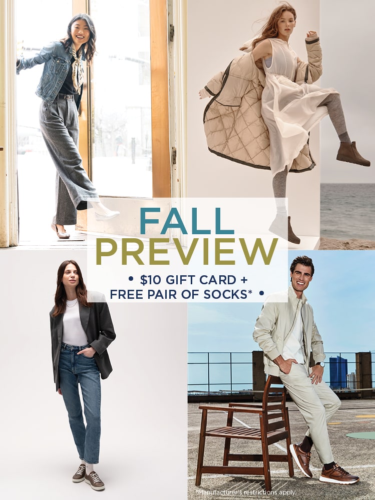 Shop Stan's fall preview and get a free pair of socks and a $10 gift card! Restrictions apply.