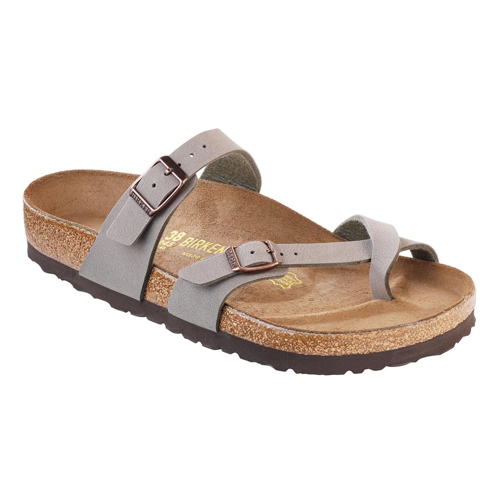 birkenstock mayari cross strap sandals stone