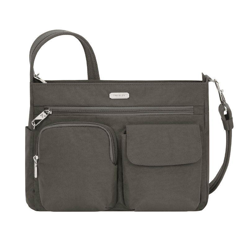 Travelon Leather East/West Shoulder Bag 
