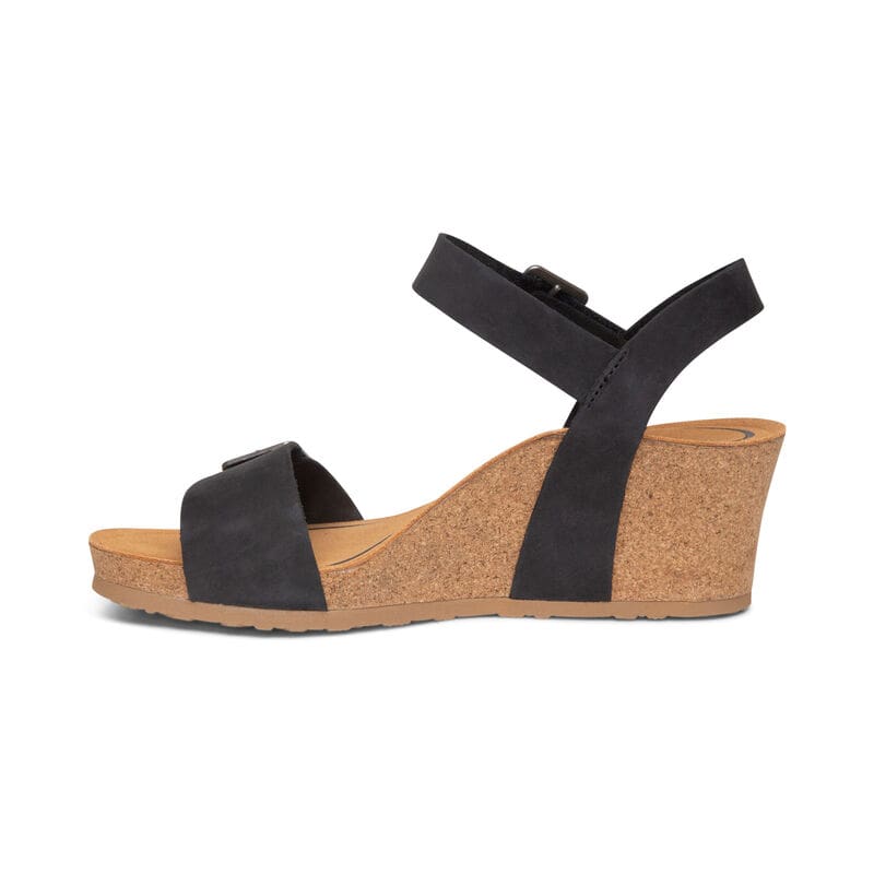 Women's Aetrex Lexa Wedge Sandal - Black | Stan's Fit For Your Feet