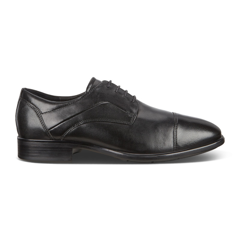 Men's ECCO Citytray Cap Toe Tie - Black | Stan's Fit For Your Feet