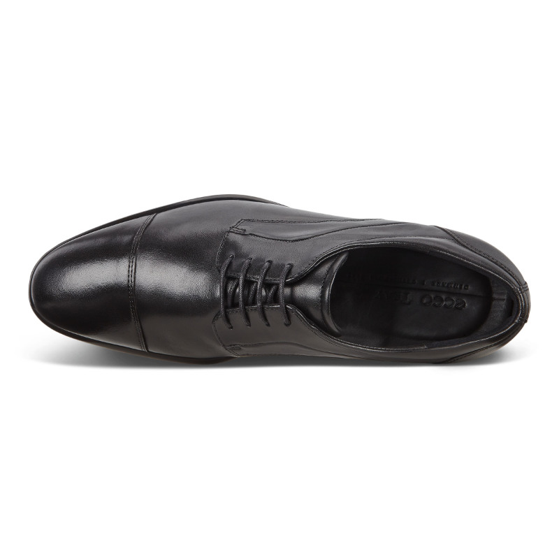 Men's ECCO Citytray Cap Toe Tie - Black | Stan's Fit For Your Feet