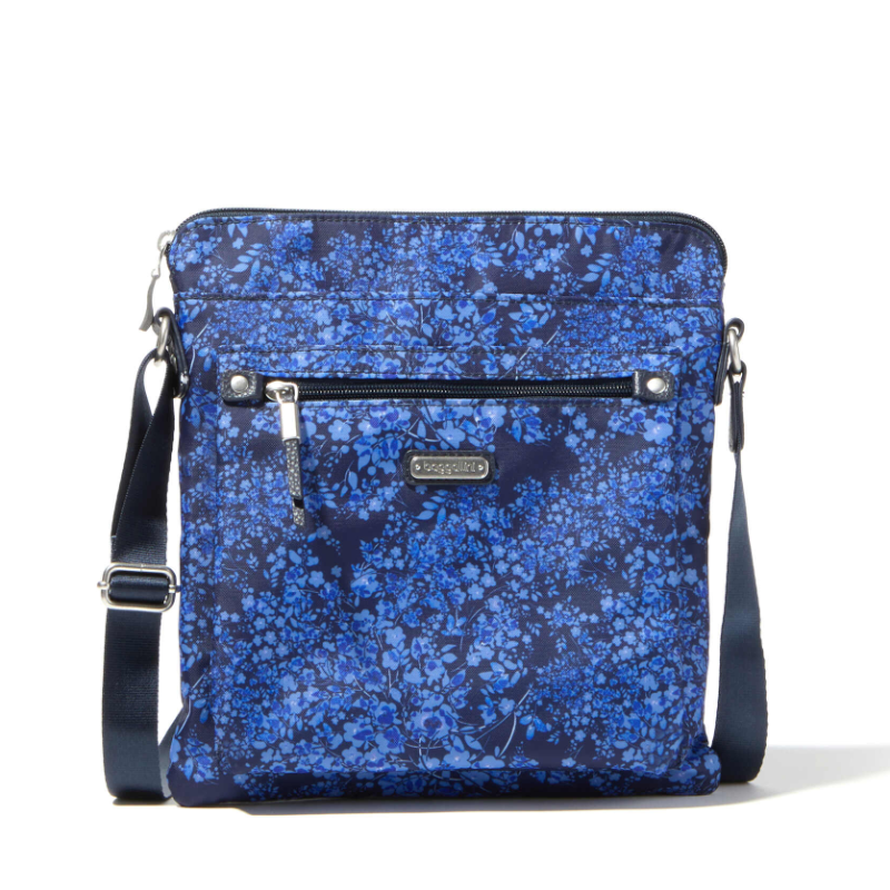 Baggallini Go Bagg With Wristlet – Ink Hydrangea | Stan's Fit For Your Feet