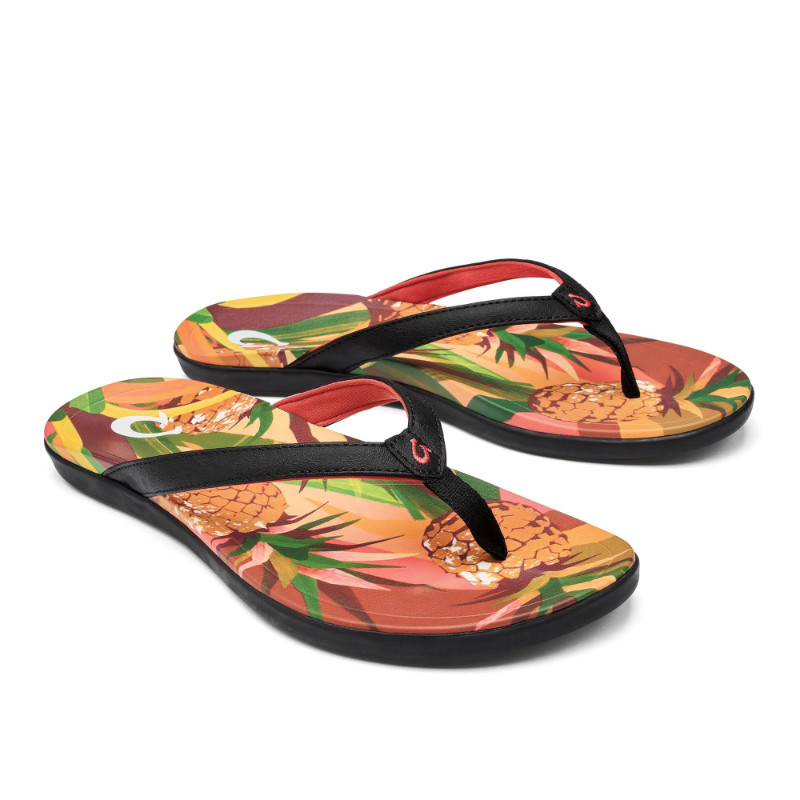 Women's Olukai Ho'Opio Hau Sandal - Black/Pineapple | Stan's Fit For ...