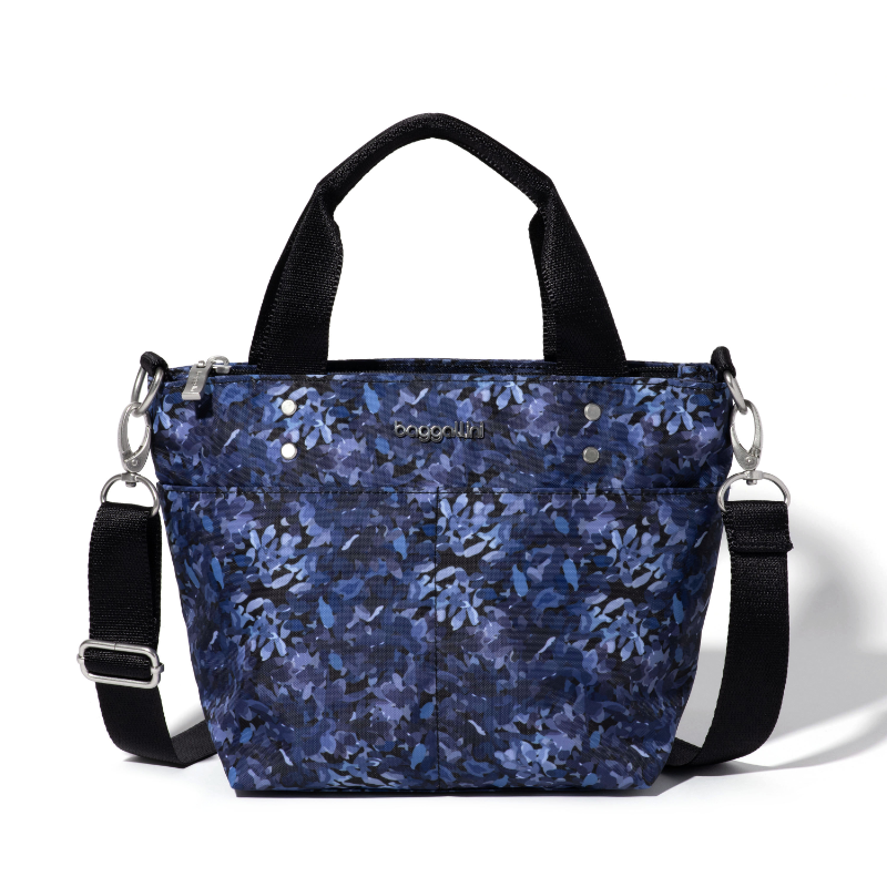 Baggallini Mini Carryall Tote – Indigo Petal | Stan's Fit For Your Feet