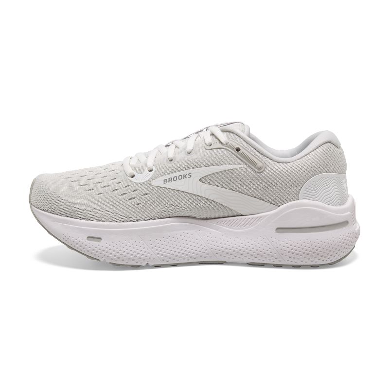 Women's Brooks Ghost Max - White/Oyster/Metallic Silver